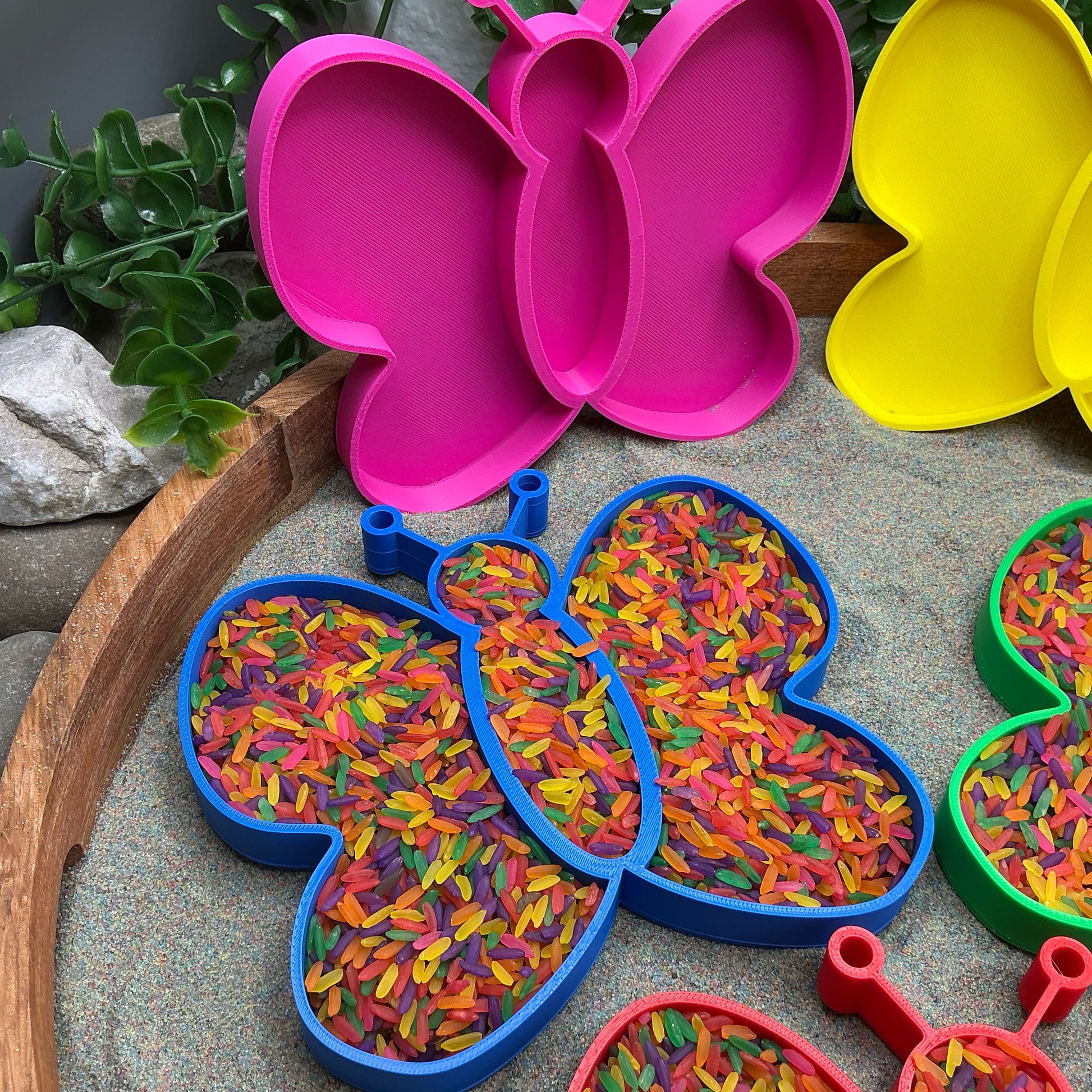 3D-printed butterfly sensory filling tray, 5-piece set for sand and rice tuff trays - view 8 of 10