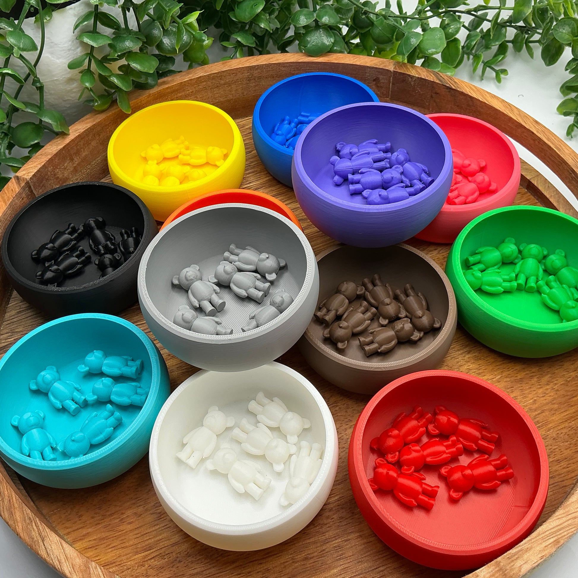 Counting Teddy Bear with Bowl - 3D printed eco-friendly toy by Sarah's 3D Prints