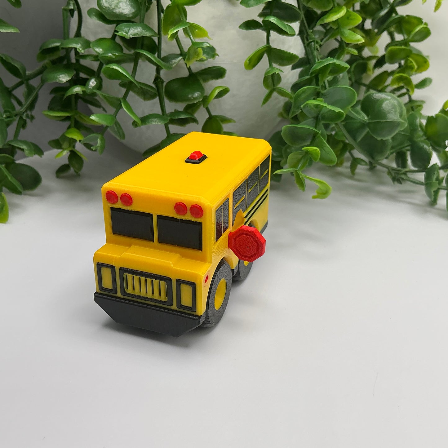 3D Printed Multi Coloured Children's School Bus Vehicle Indoor & Outdoor Toy Eco - Detail Shot