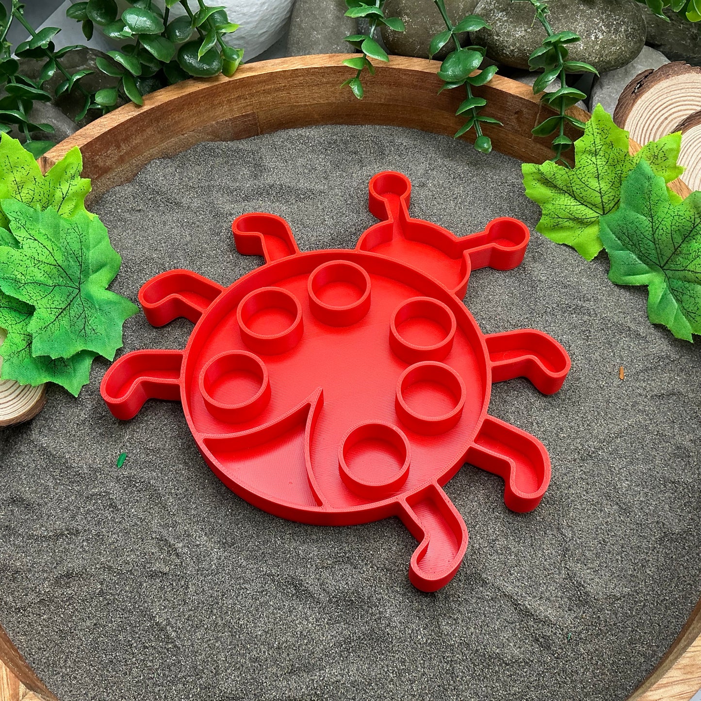 Large Ladybug Sensory Filling Tray - Eco-Friendly 3D Printed for Sand, Rice & Oats