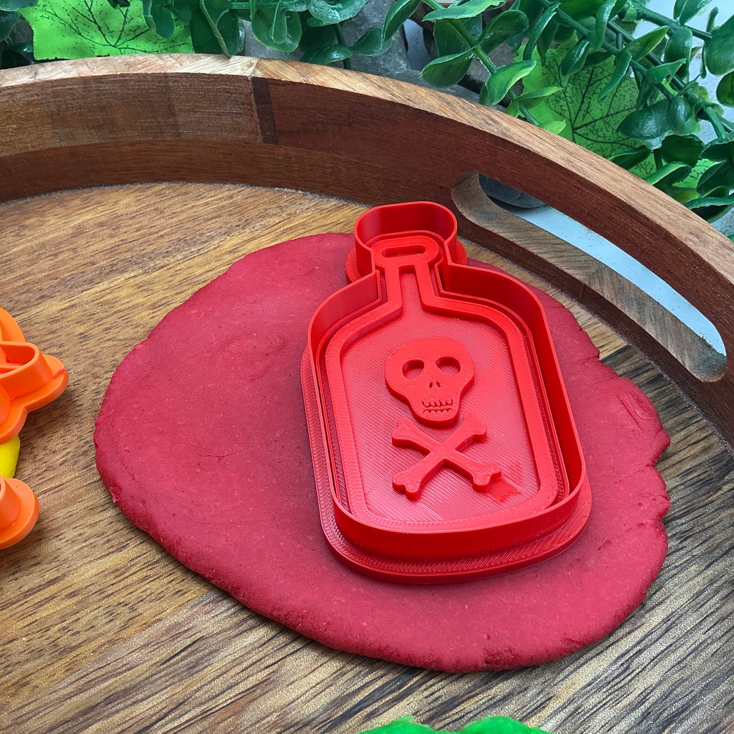 3D-printed witch Halloween play dough cookie cutter set - 4 piece (witch on broom, cauldron, hat and poison bottle) - view 3 of 15