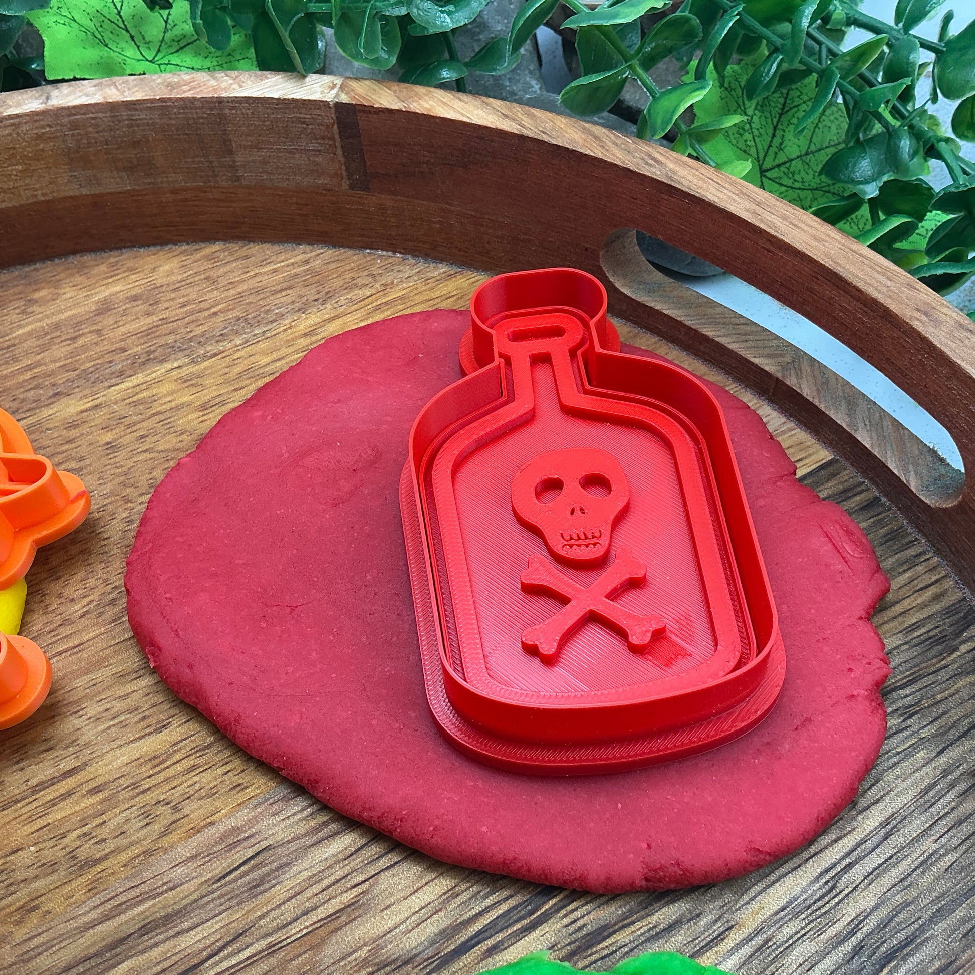 3D-printed witch Halloween play dough cookie cutter set - 4 piece (witch on broom, cauldron, hat and poison bottle) - view 3 of 15
