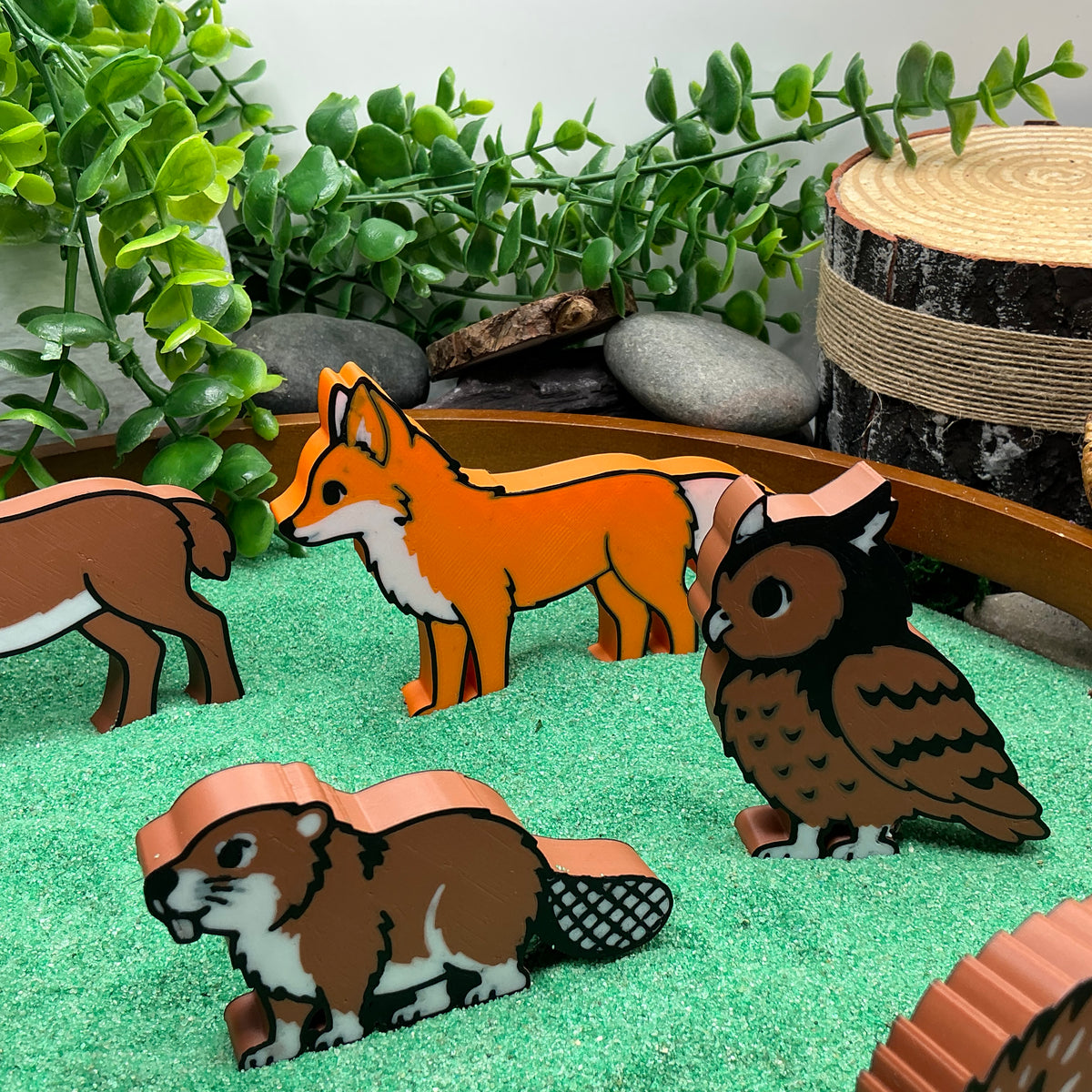Forest Animals 8 Piece Figure Set - Woodland Small World Play Figures