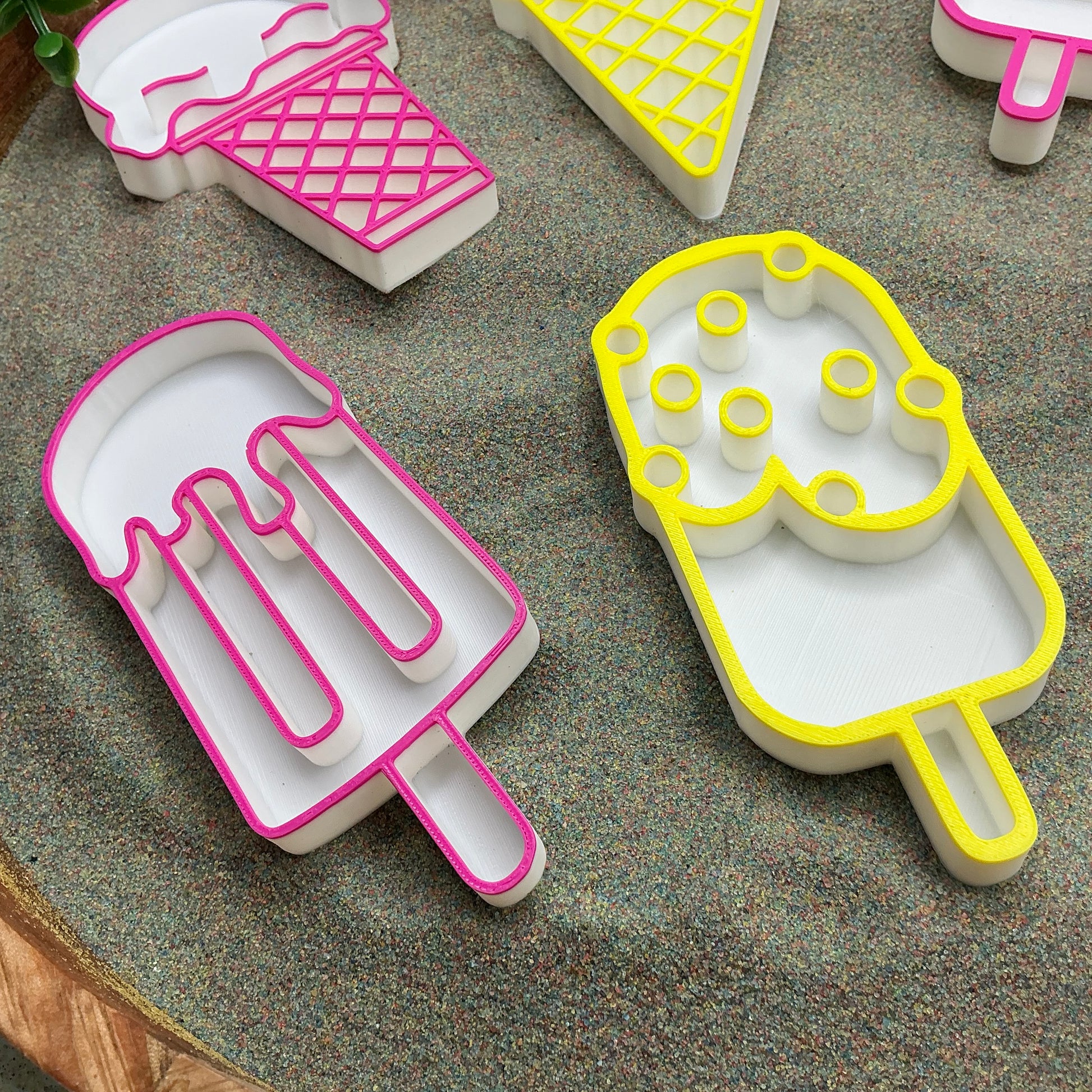 3D-printed summer ice cream sensory filling tray, 6-piece set for sand and rice tuff trays - view 2 of 11