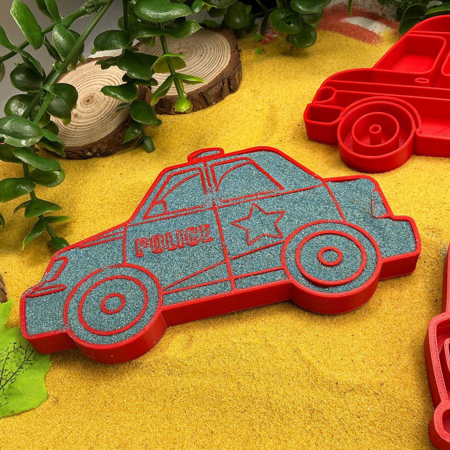 Red Emergency Vehicles Sensory Trays (Set of 3) Fire Engine Police & Ambulance M - Alternative View