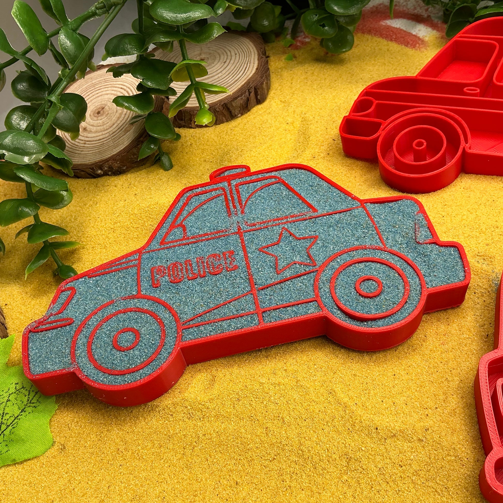 Red Emergency Vehicles Sensory Trays (Set of 3) Fire Engine Police & Ambulance M - Alternative View