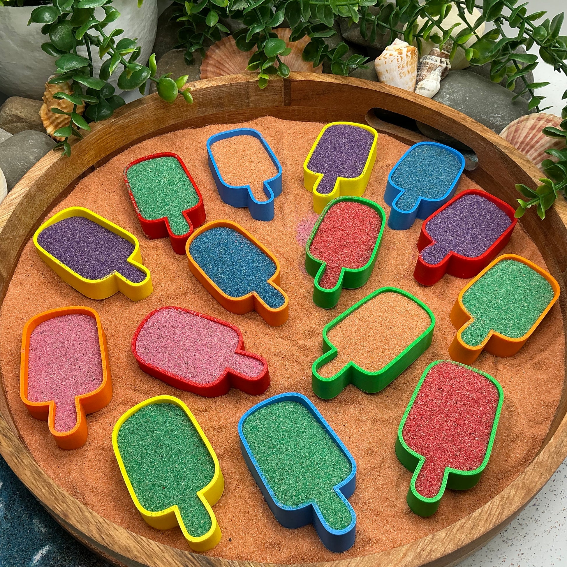3D-printed ice cream lollies sensory fill shape set - 15 piece with 3 each of yellow, red, orange, blue and green - view 8 of 13