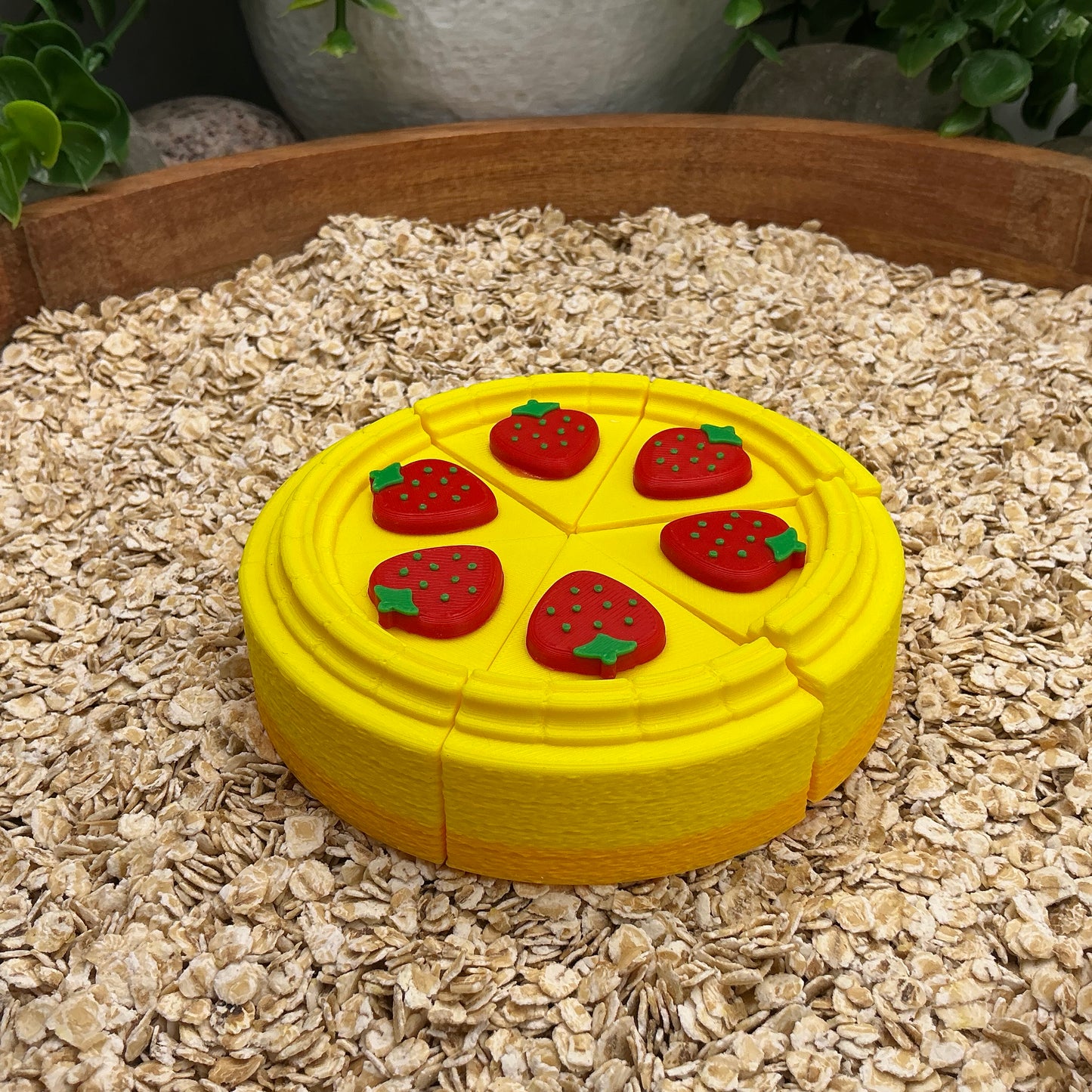 6 wedge slices cake role play pretend food play small cake