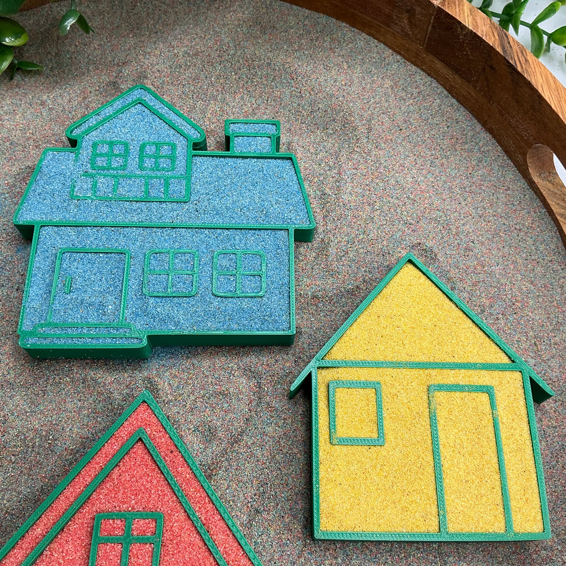 House Sensory Filling Trays 5 Piece Set - side view