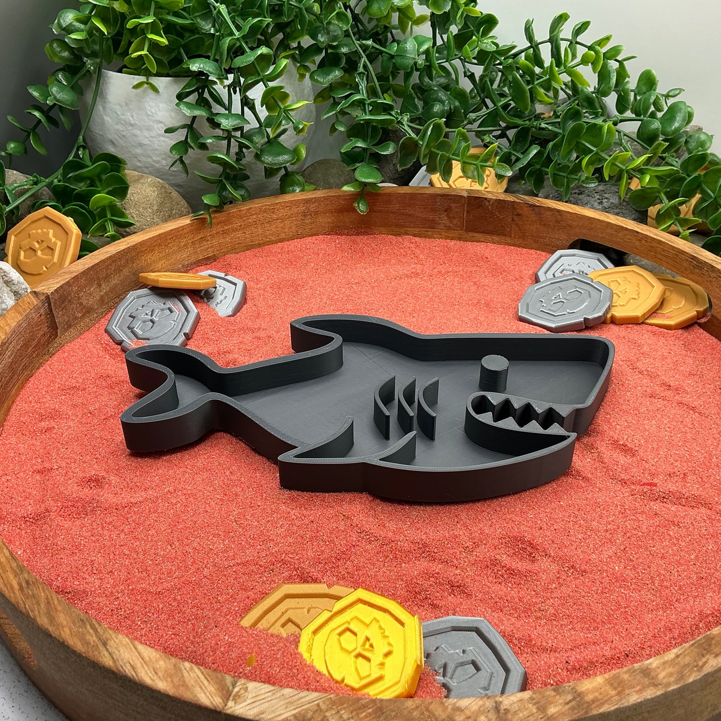 Large 3D-printed shark sensory filling tray for sand and rice tuff trays - ocean and under the sea topic - view 1 of 4