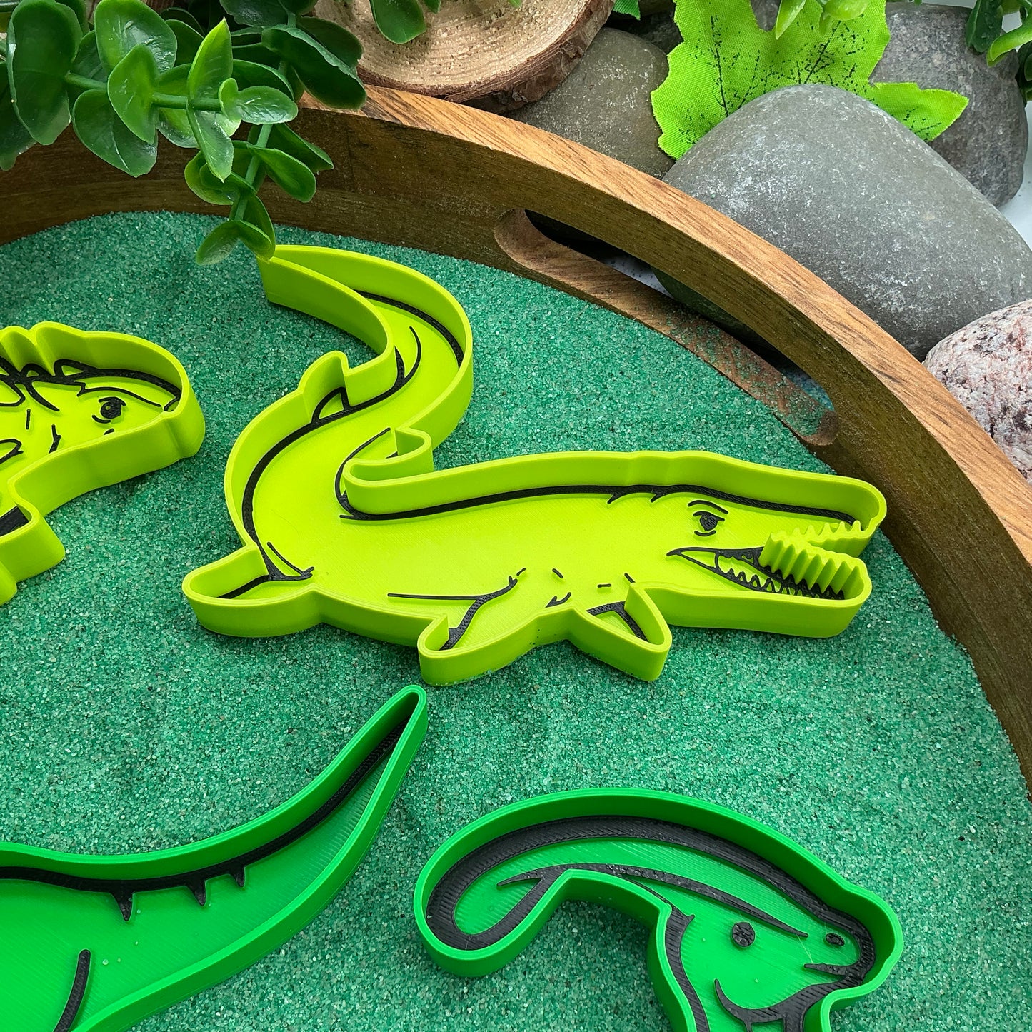 3D-printed dinosaur sensory fill shape set - 5 piece with Ankylosaurus, Mosasaurus, Pterodactyl, Velociraptor and Parasaurolophus - view 3 of 15