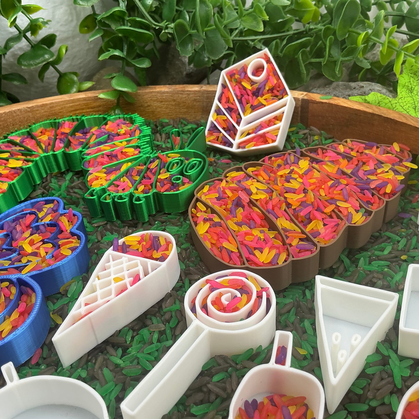 Caterpillar, Cocoon & Butterfly story book telling Sensory Filling Trays Set - Eco-Friendly 3D Printed 19 piece set