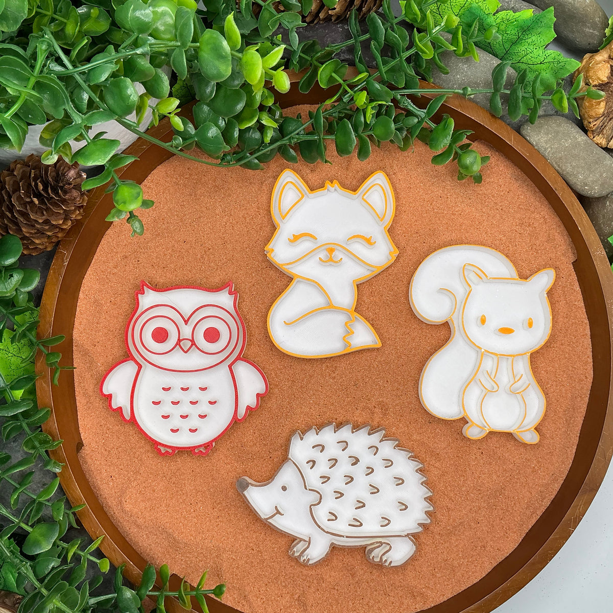 Autumn Animals Sensory Filling Trays - 4 Piece Set (Fox, Hedgehog, Squirrel & Owl)