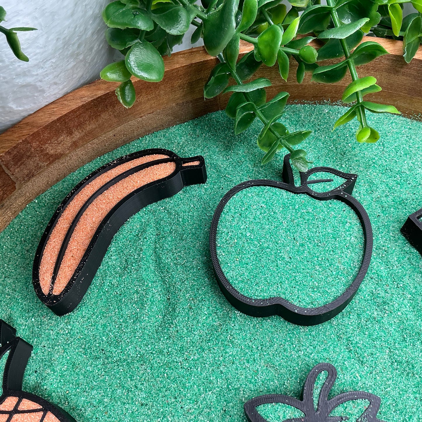 Fruit fill shapes play fruit sensory filling trays 7 piece set tuff tray