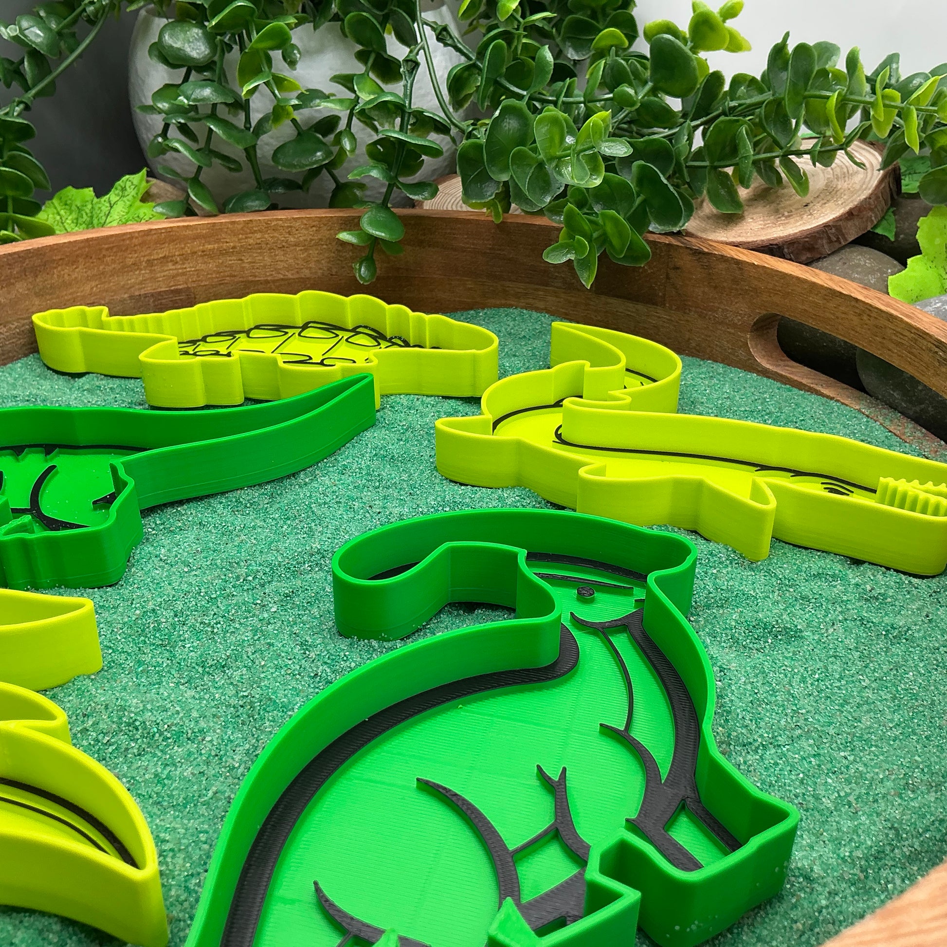 3D-printed dinosaur sensory fill shape set - 5 piece with Ankylosaurus, Mosasaurus, Pterodactyl, Velociraptor and Parasaurolophus - view 13 of 15