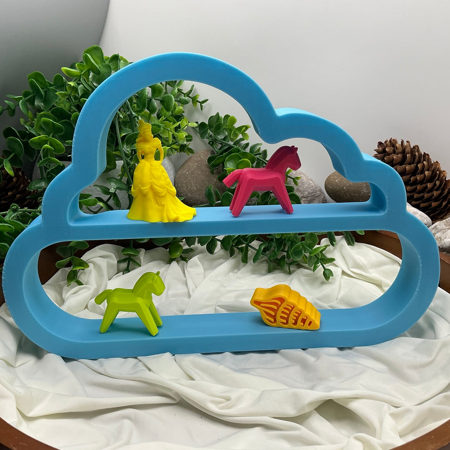 Set of two table top mini shelves star & cloud glow in the dark