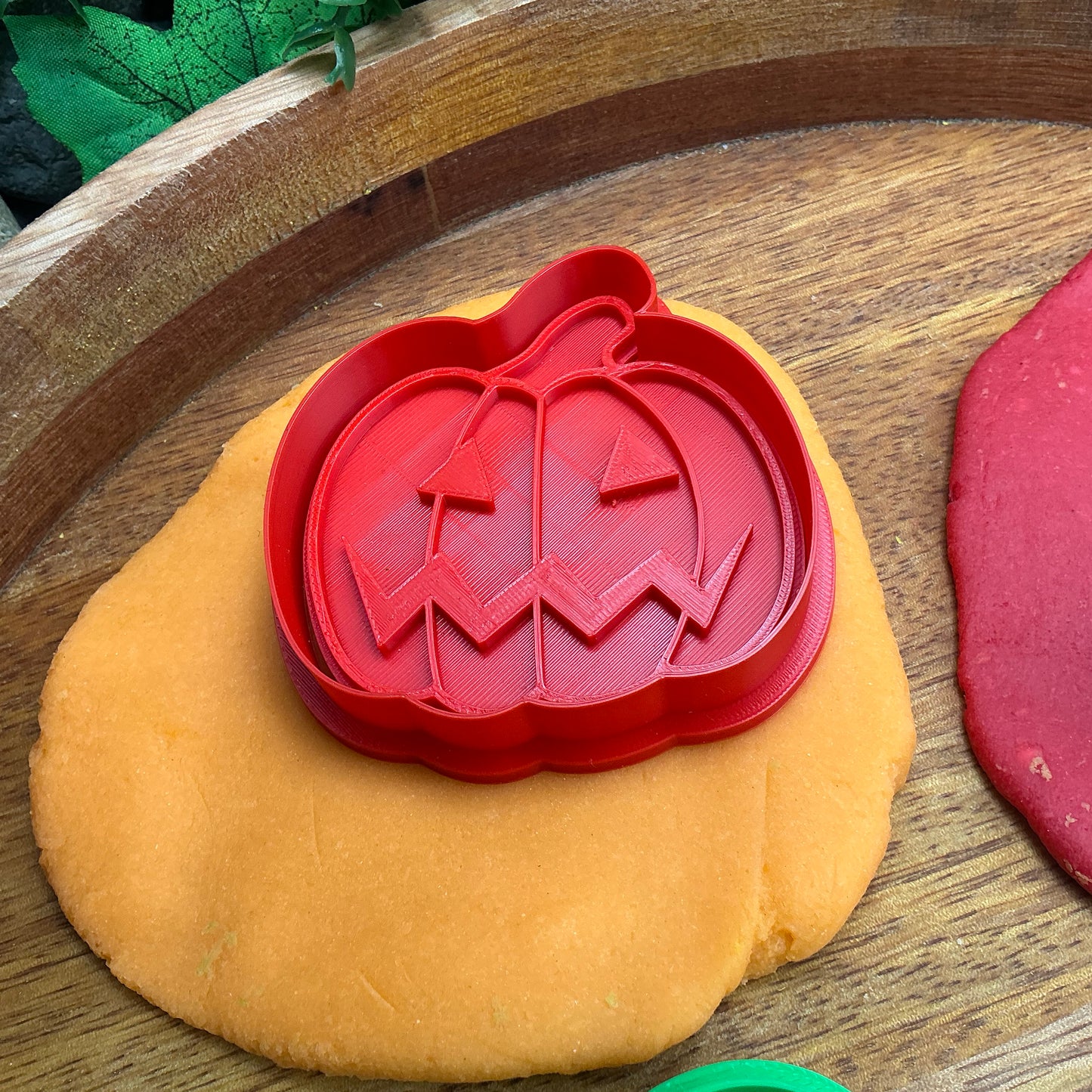 3D-printed witch Halloween play dough cookie cutter set - 4 piece (witch on broom, cauldron, hat and pumpkin) colour set C - view 3 of 14