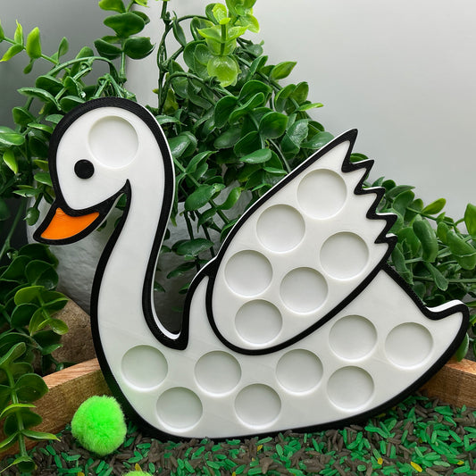 3D-printed animal shape board sensory set, 4 pieces - rabbit, mouse, swan and tree for pom-pom play - view 2 of 13