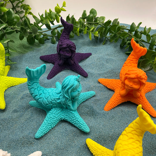 3D Printed Mermaid Princess on Starfish Textured Sensory Toy - Alternative View