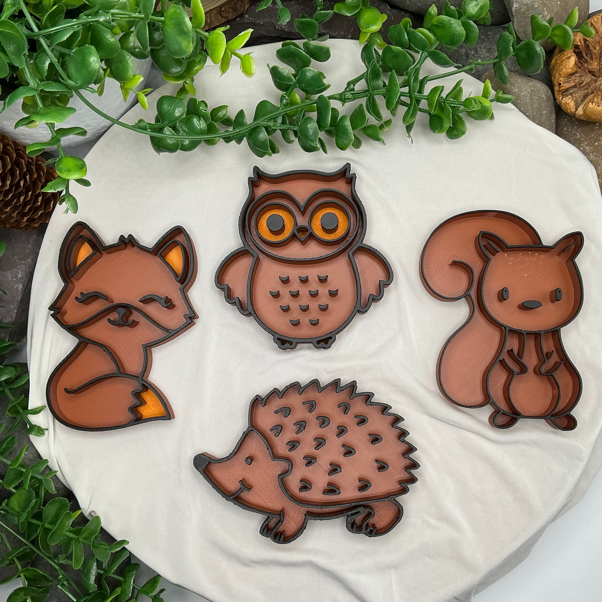 Autumn Animals Sensory Filling Trays - 4 Piece Set (Fox, Hedgehog, Squirrel & Owl)