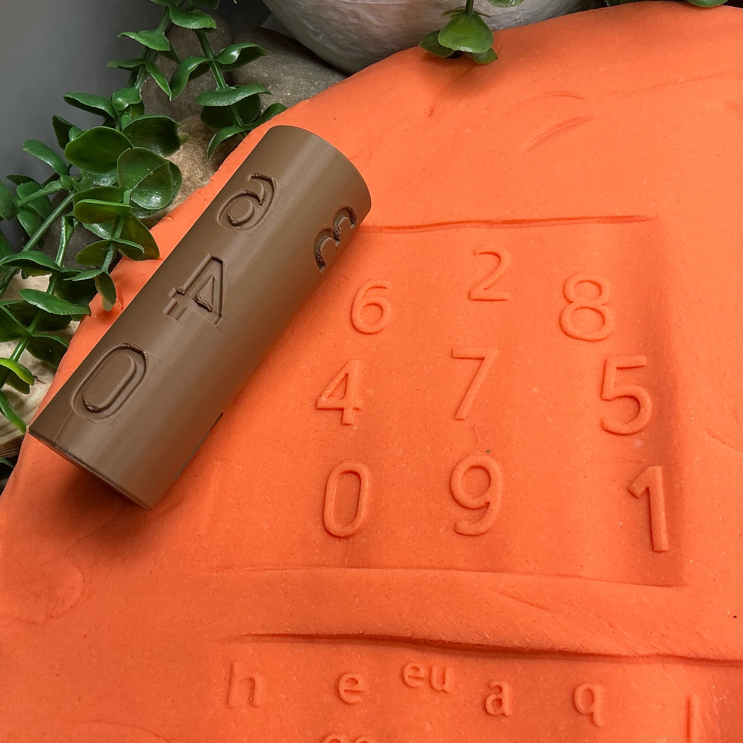 Letter & Numbers Rolling Pin for play dough