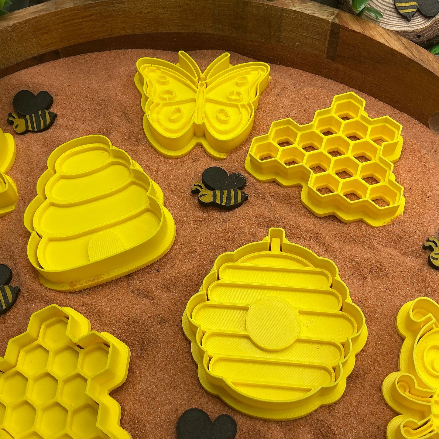 3D-printed spring garden insects play dough cookie cutter mega set - 11 piece with bee, hives, honeycomb, butterfly, wasp, ant, snail and grasshopper - view 7 of 10