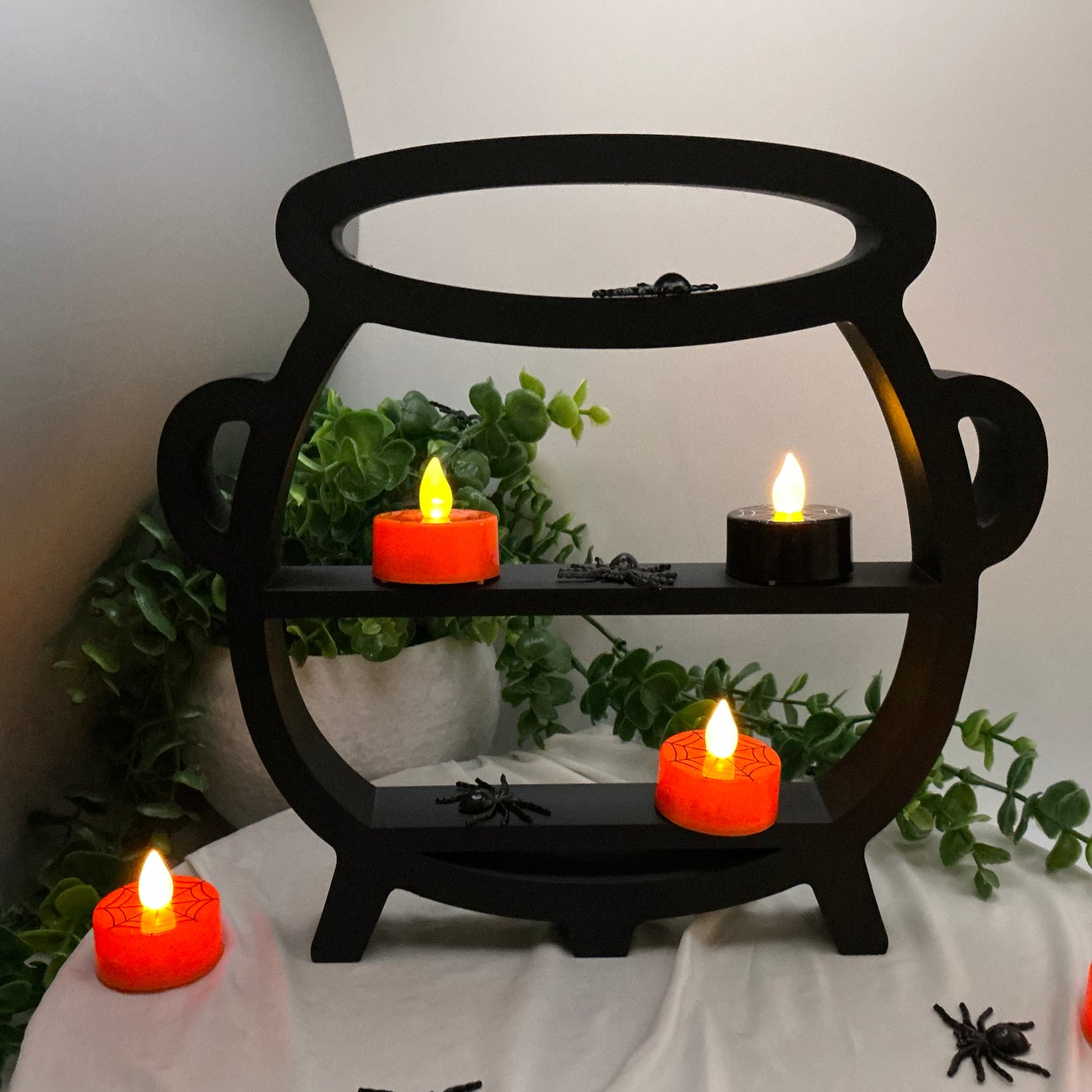 Halloween mini shelves set Cauldron, Pumpkin & Witches Hat