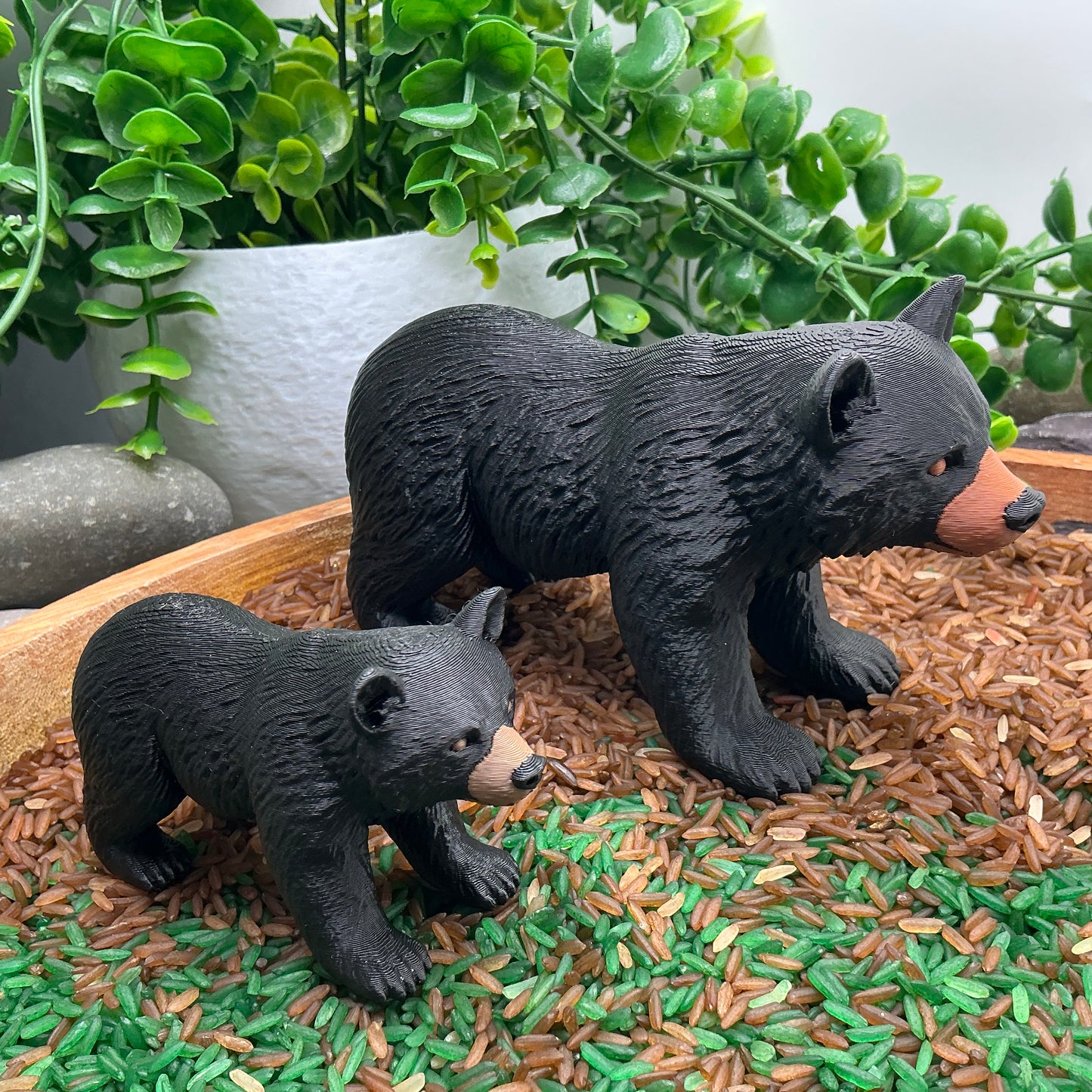 3D Printed Black Bear & three Cubs pretend Role play