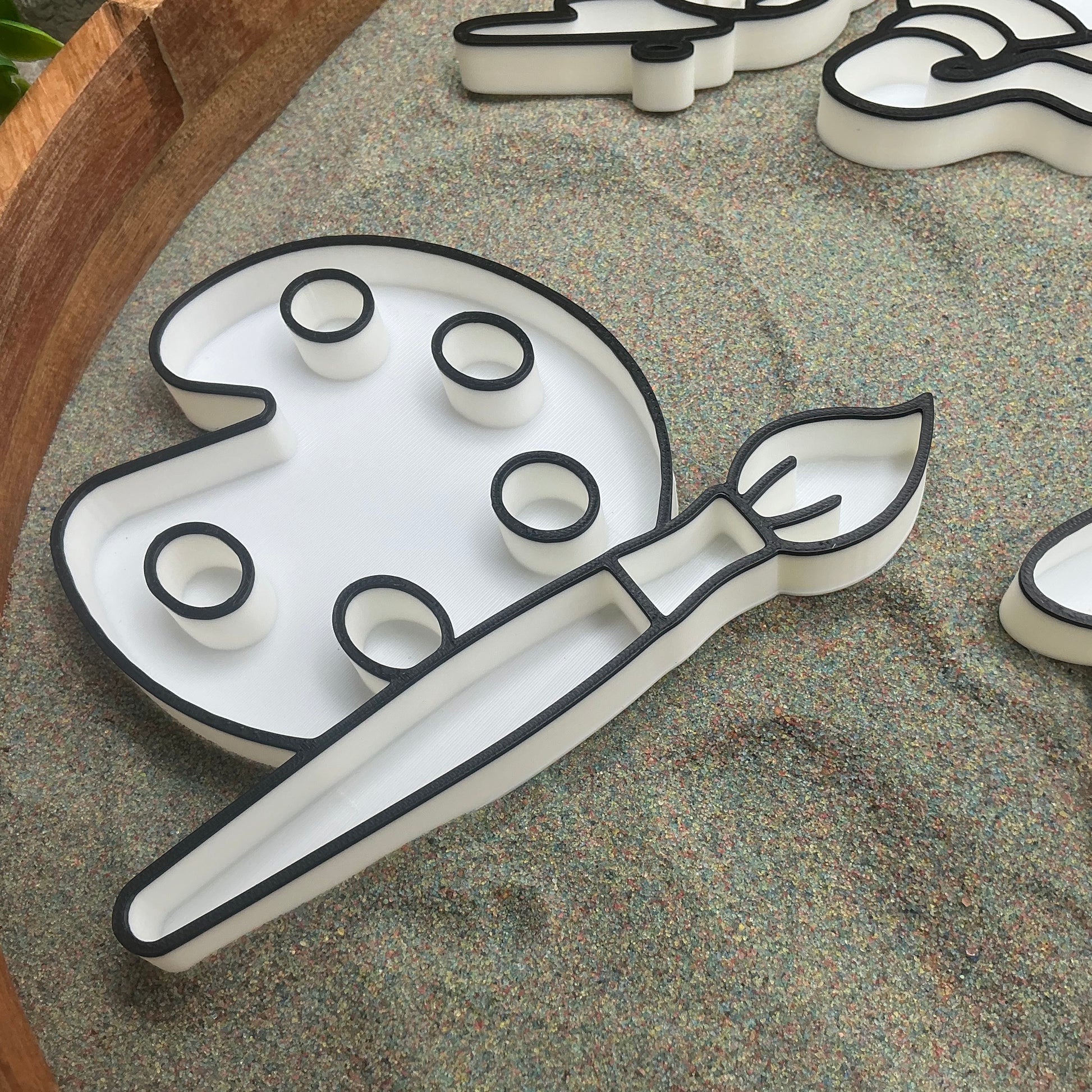 3D-printed play artist sensory filling tray, 4-piece art-themed set for sand and rice tuff trays - view 4 of 15
