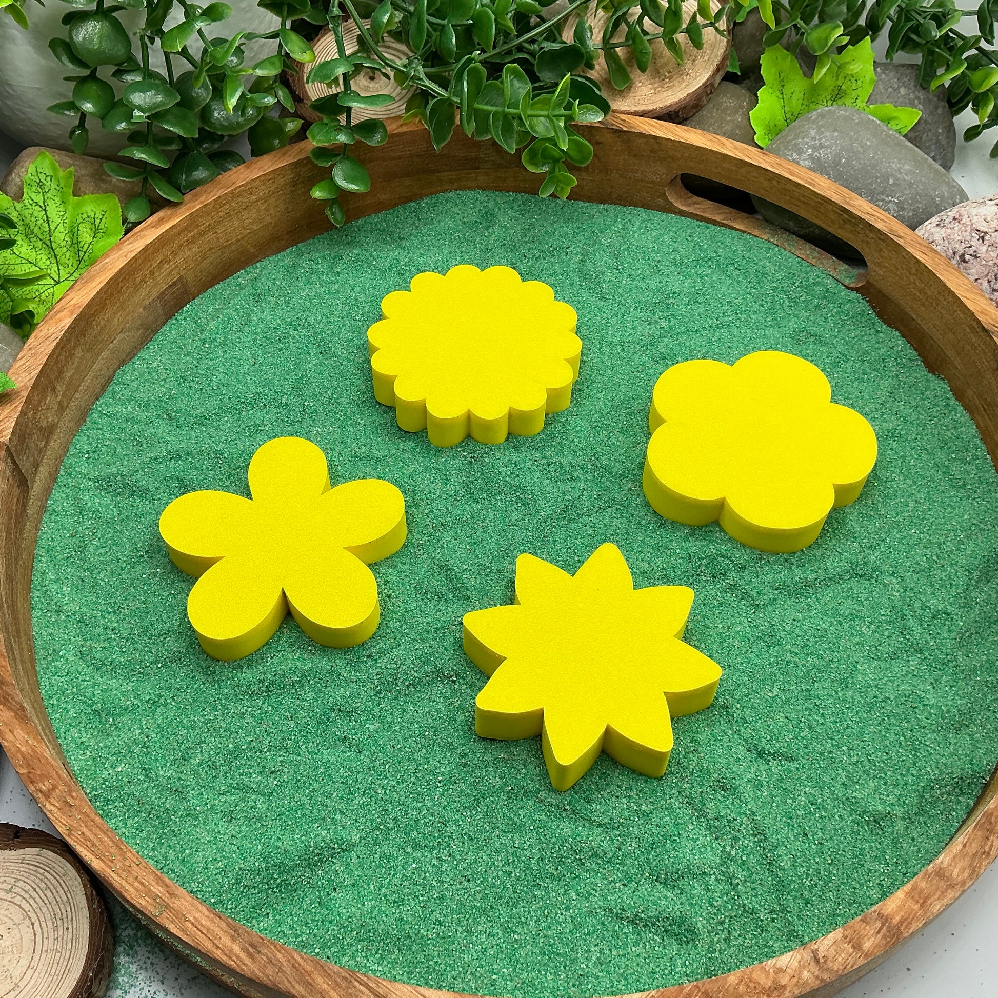 3D-printed flower sensory fill shape set - 4 piece for tuff trays, sandpits and garden play - view 8 of 9