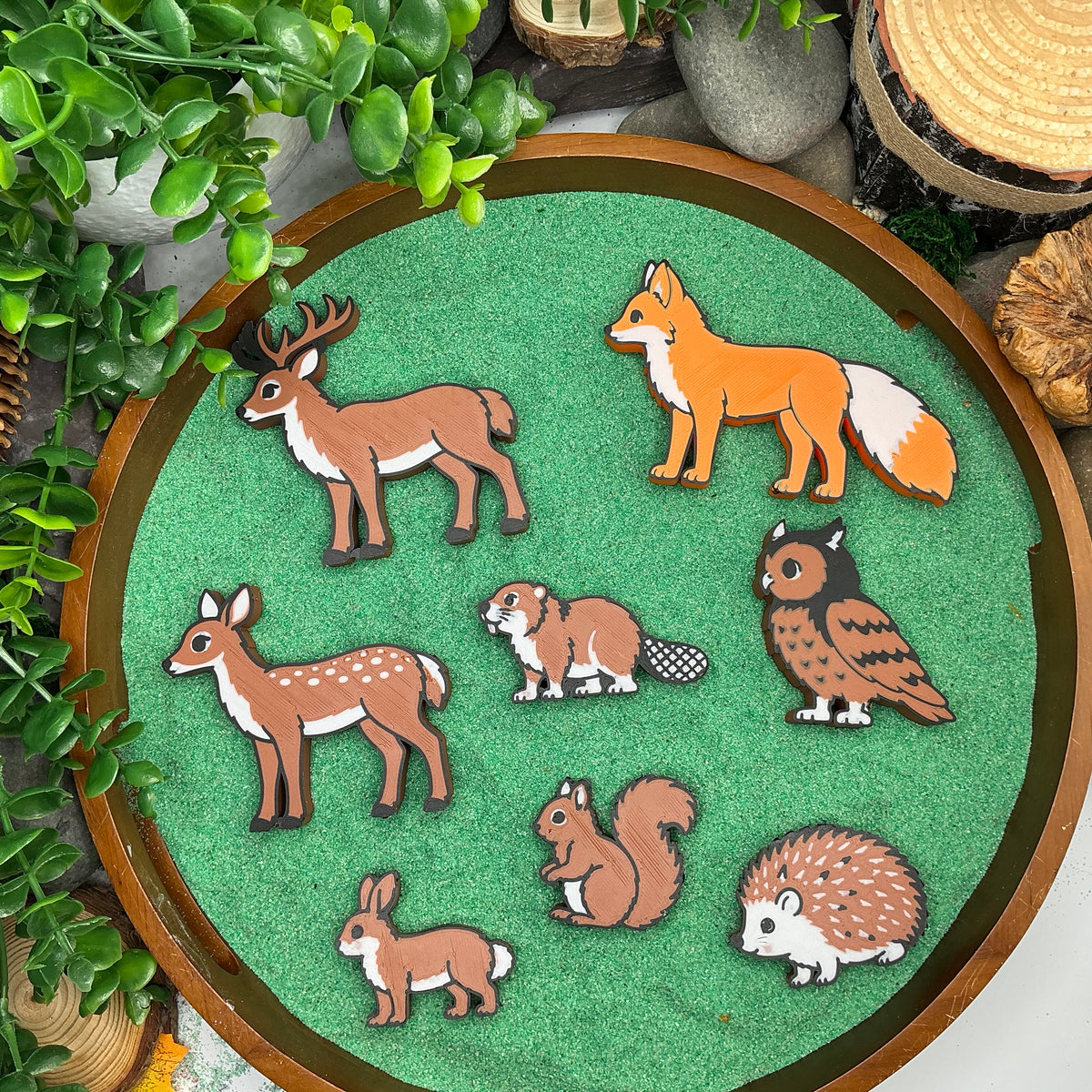 Forest Animals 8 Piece Figure Set - Woodland Small World Play Figures