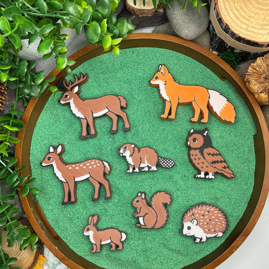 Forest Animals 8 Piece Figure Set - Woodland Small World Play Figures