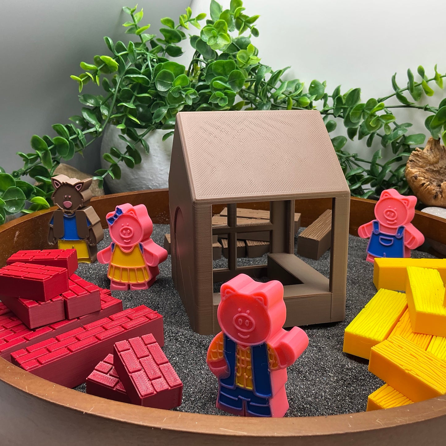 Three Little Pigs Story telling set 3D Printed Toys Eco - Friendly