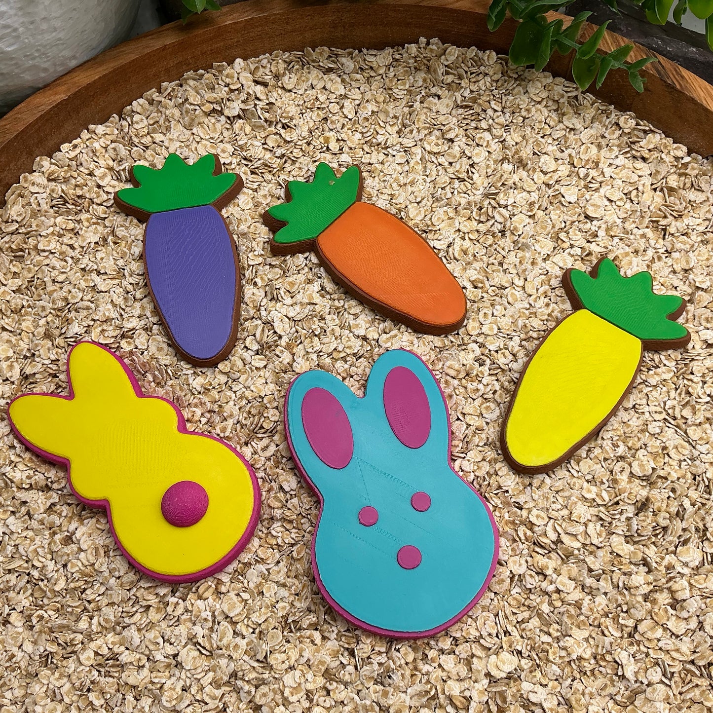 pretend food play kitchen role  play 5 piece set rabbit & carrots cookies