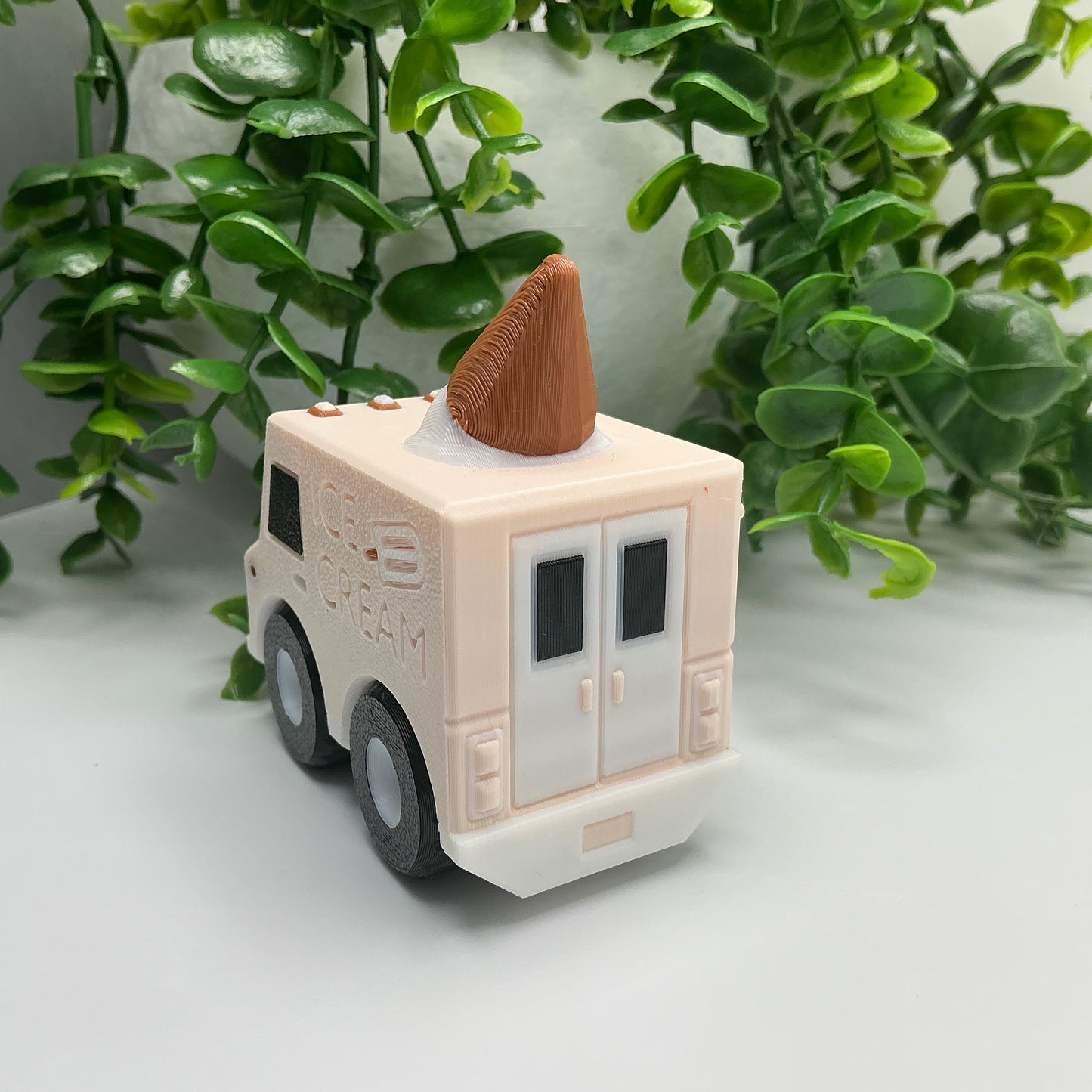 3D Printed Multi Coloured Ice Cream Van Vehicle Indoor & Outdoor Toy Eco-Friendl - Detail Shot