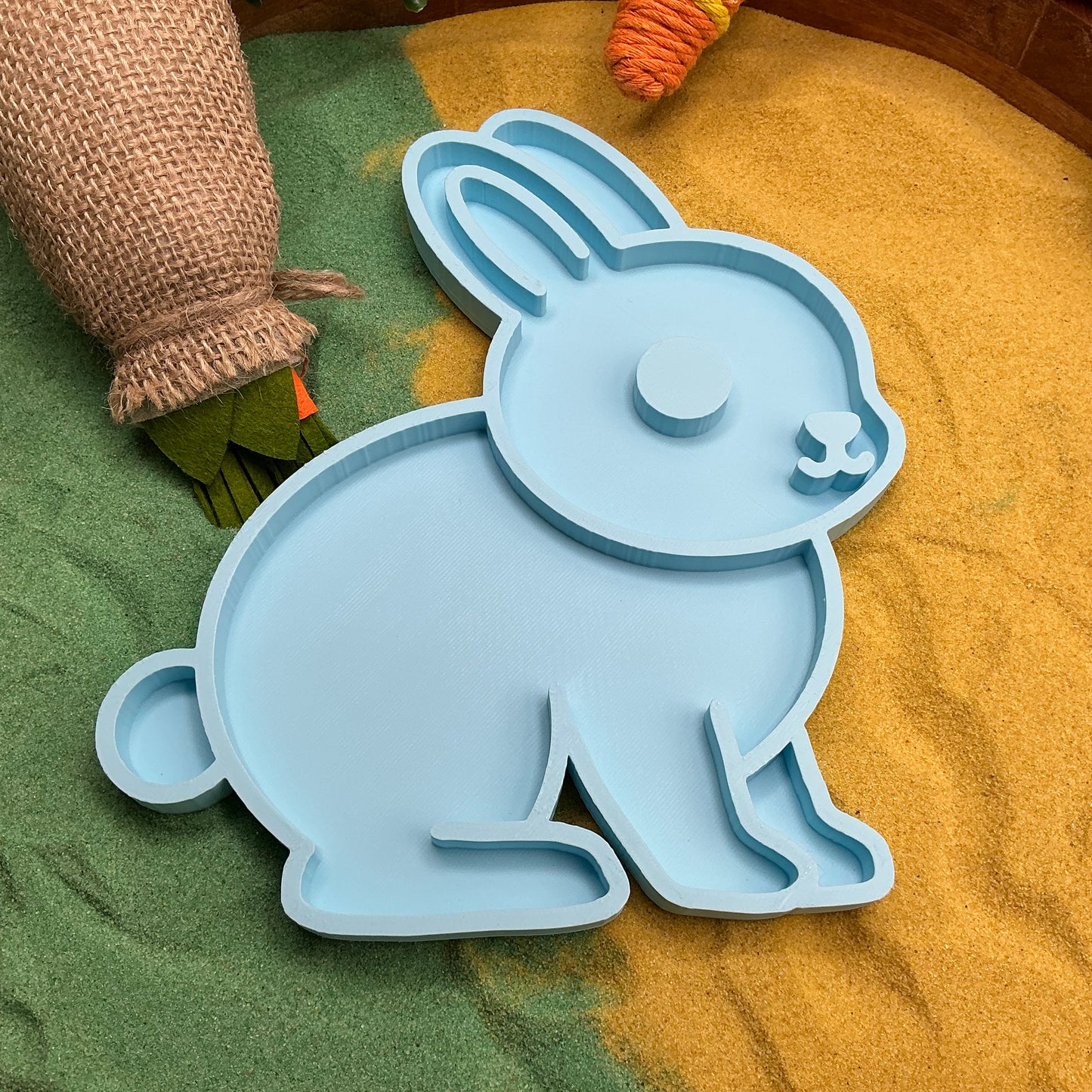 New Easter Rabbit Bunny 2 Piece Filling Tray Set Sand Sensory Filling Trays Oats, Sand, Rice Tuff Tray Play 3D Printed Eco Friendly