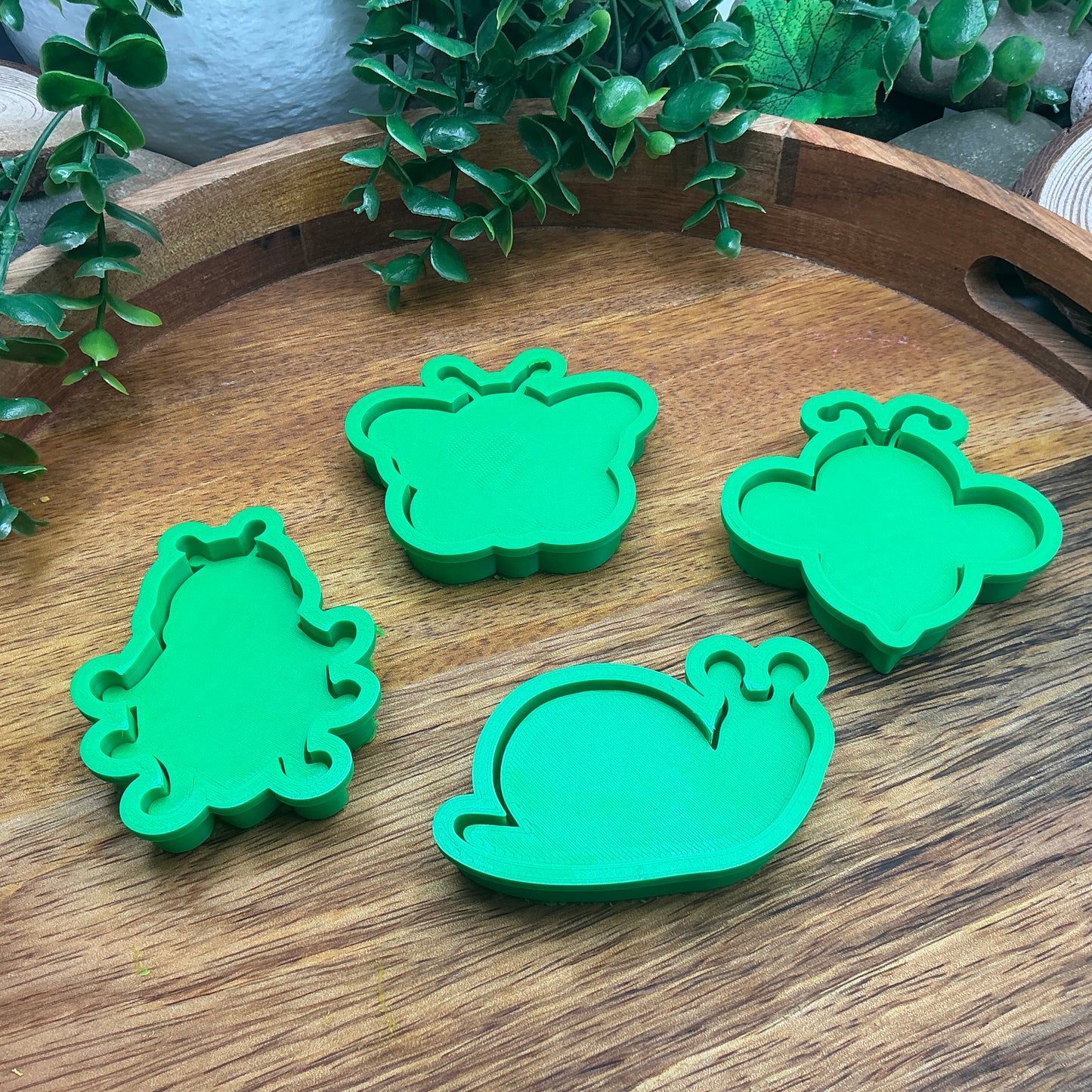 3D-printed spring garden insects play dough cookie cutter set - 4 piece with bee, butterfly, snail and ladybug - view 7 of 13