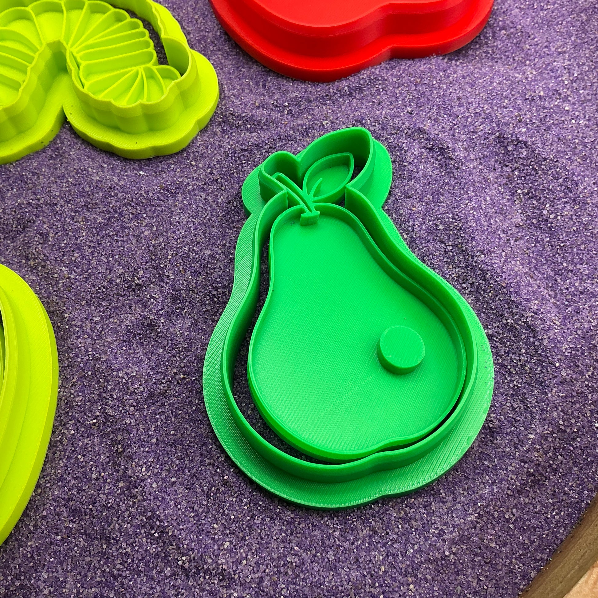 3D-printed caterpillar and fruit cookie cutter set - 5 piece for Very Hungry Caterpillar play dough storytime - view 6 of 12