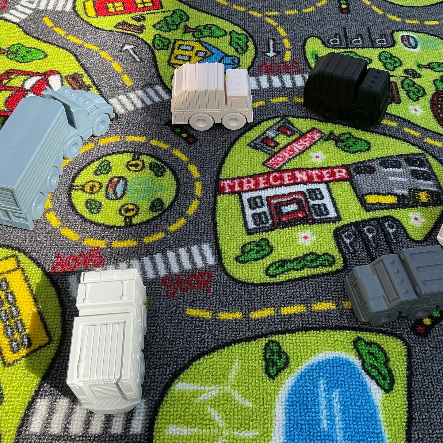 12 piece Toy Vehicle Set including Police Car, Ice Cream Van,school bus