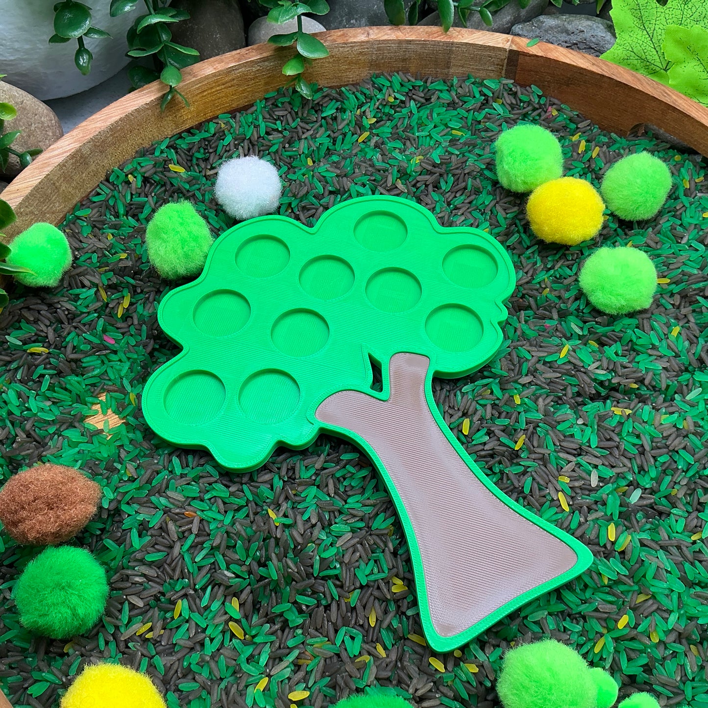 3D-printed animal shape board sensory set, 4 pieces - rabbit, mouse, swan and tree for pom-pom play - view 3 of 13
