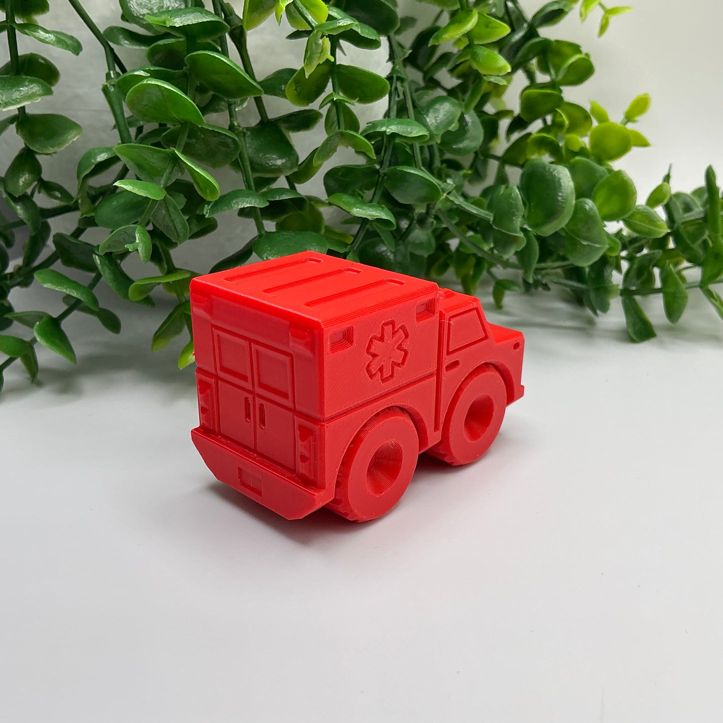 City Vehicles Set - Fire Truck, Police, Bus & Ambulance, Eco-Friendly - side view
