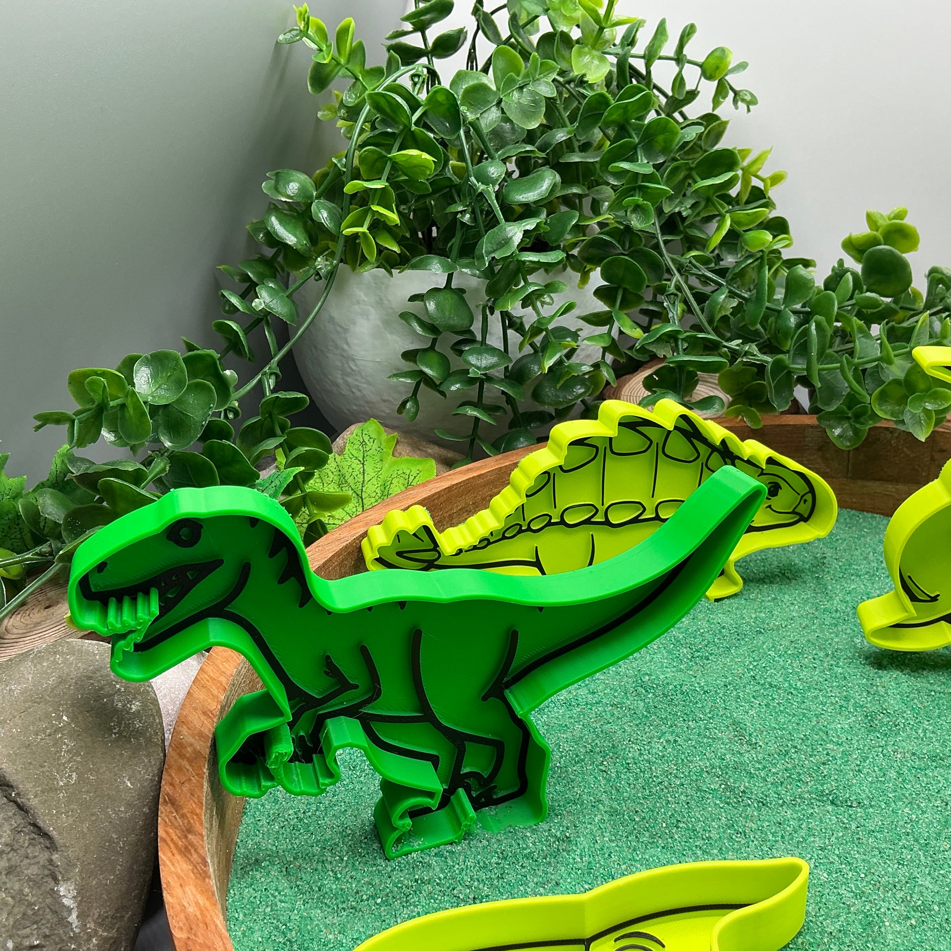 3D-printed dinosaur sensory fill shape set - 5 piece with Ankylosaurus, Mosasaurus, Pterodactyl, Velociraptor and Parasaurolophus - view 9 of 15
