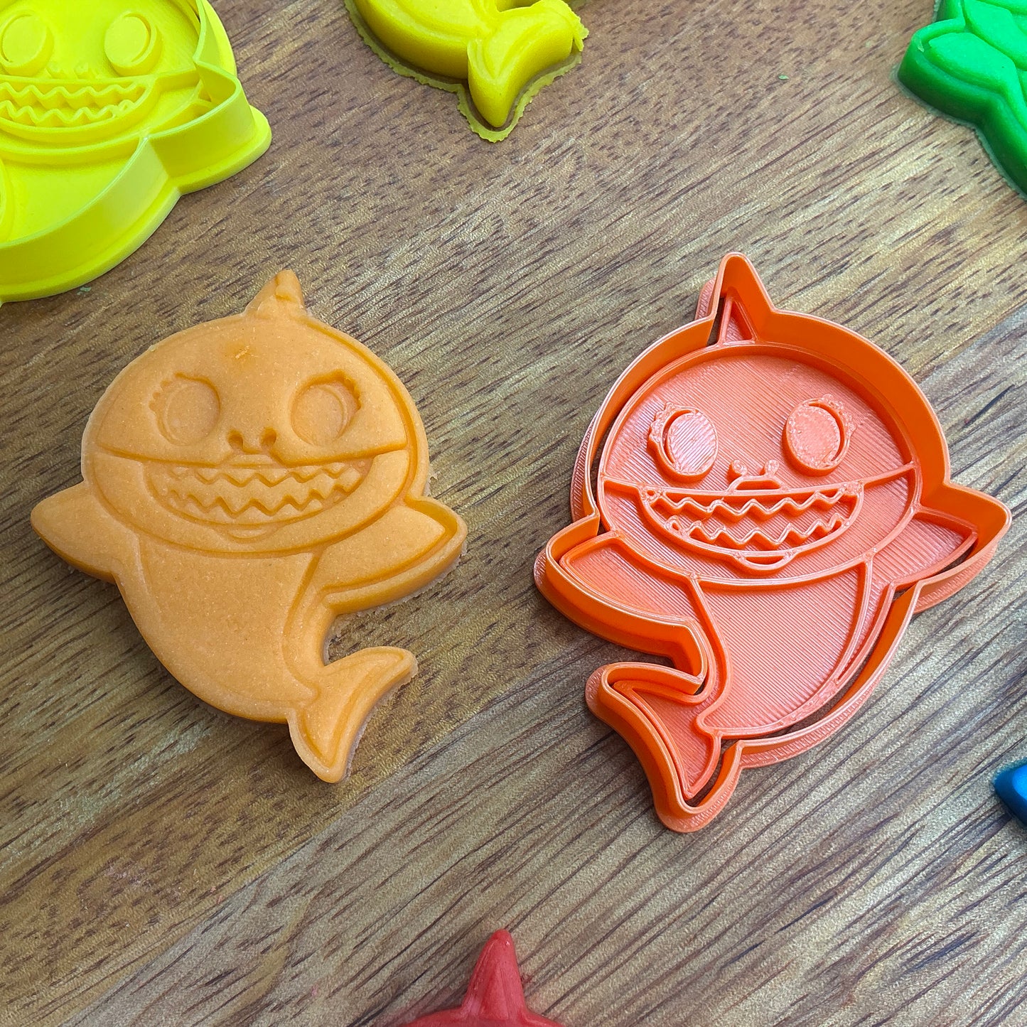 3D-printed shark family play dough cookie cutter set - 5 piece graduated size ocean theme - view 3 of 11