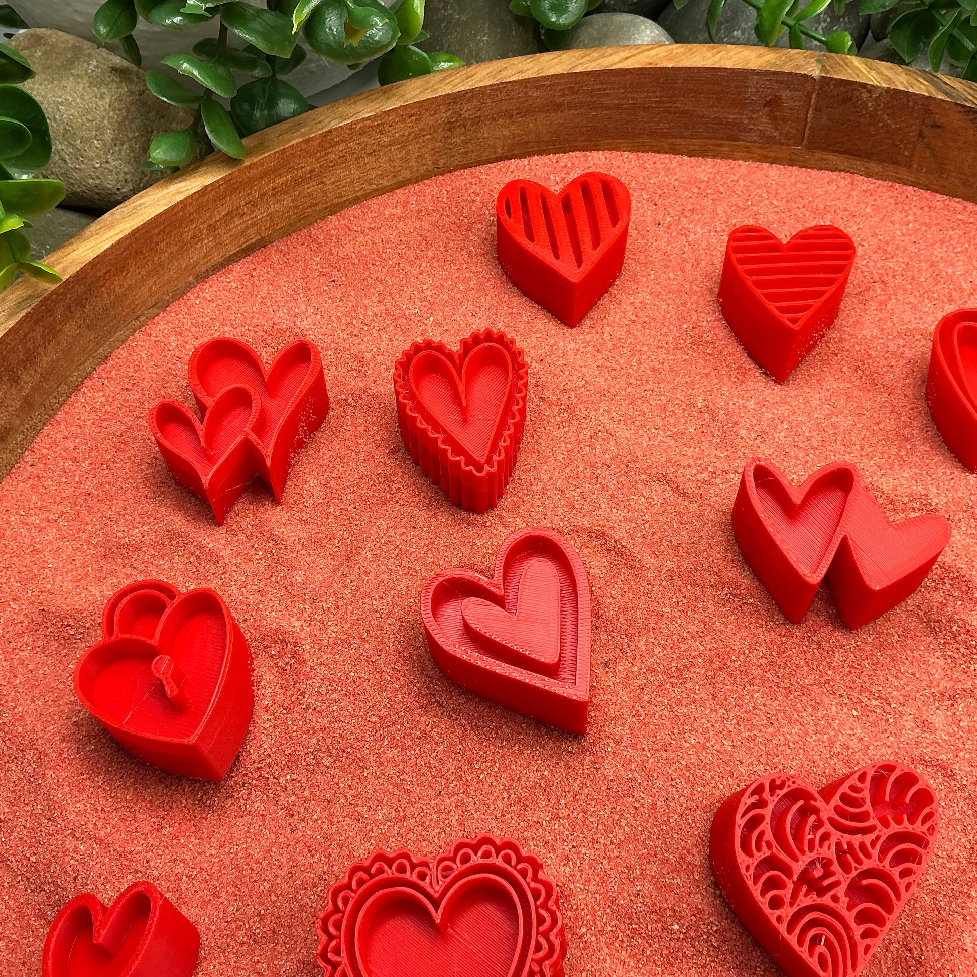 3D-printed love heart stamps sensory set, 16 pieces for play dough, kinetic sand and clay - view 5 of 8