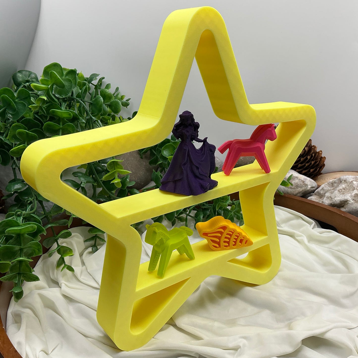 Set of two table top mini shelves Moon & Star glow in the dark