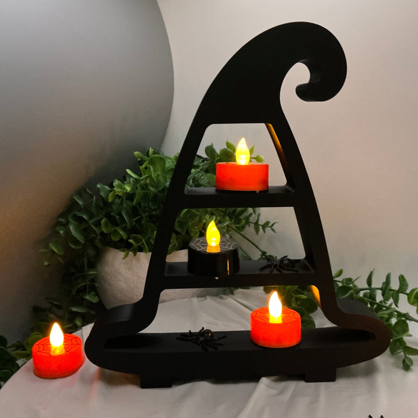 Halloween mini shelves set Cauldron, Pumpkin & Witches Hat