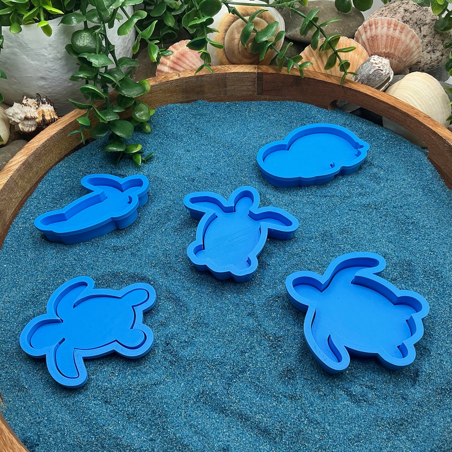 3D-printed sea turtle play dough cookie cutter set - 5 piece ocean theme - view 7 of 8