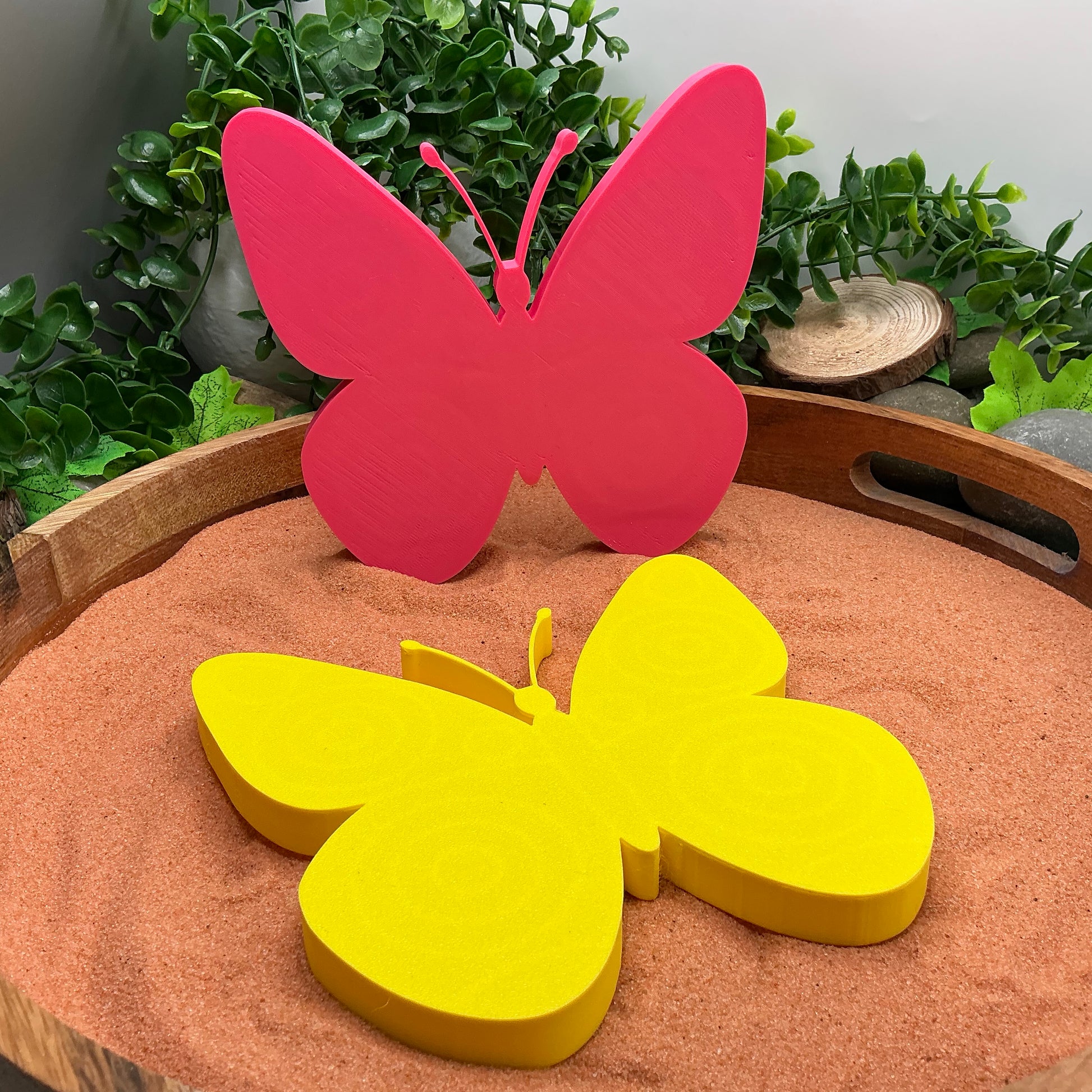 3D-printed butterfly sensory fill shape - choose pink or yellow for garden and minibeasts play - view 4 of 10
