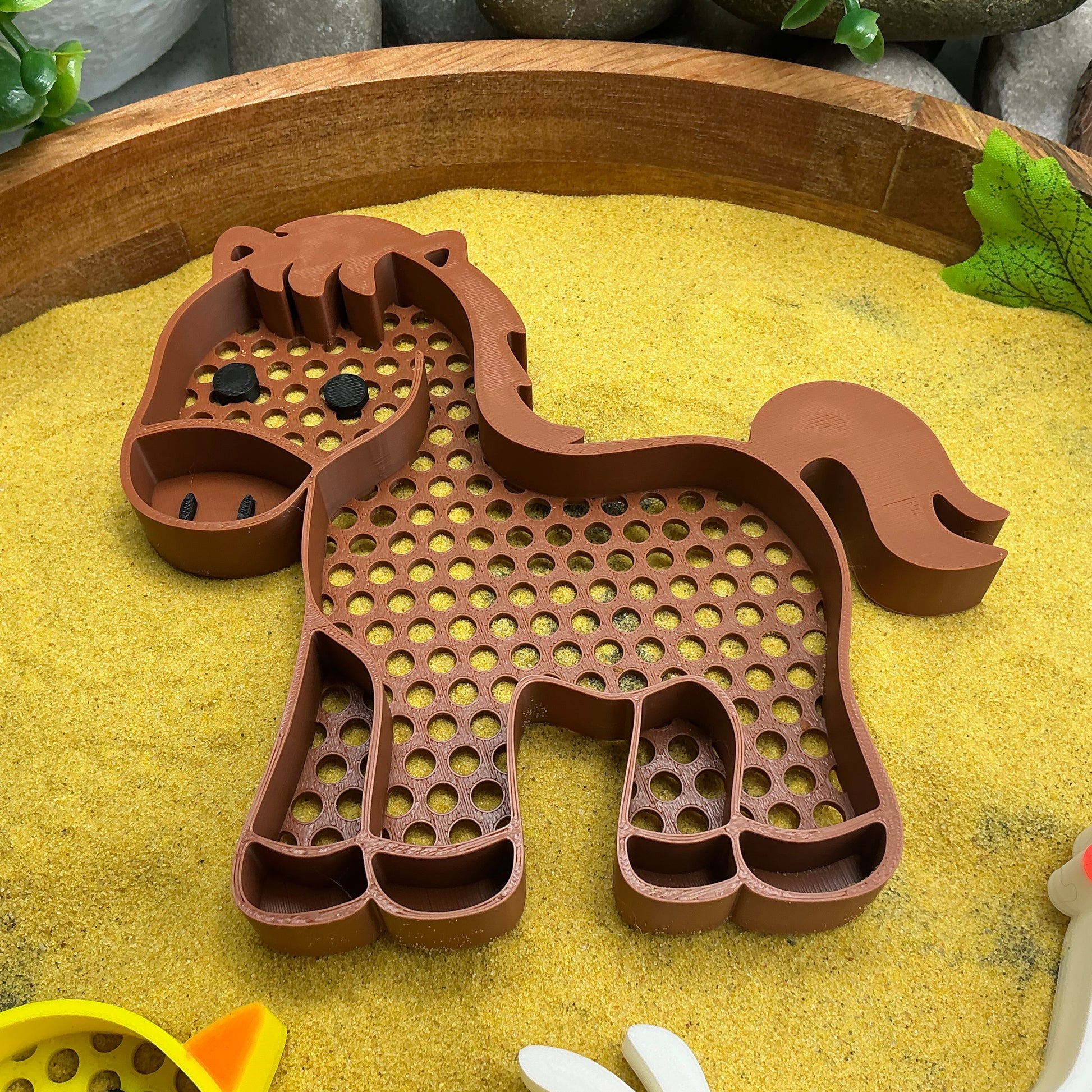 3D-printed farm animal sieves 6-piece set - horse, cow, sheep, pig, chicken and chick for sand and water play - view 9 of 11