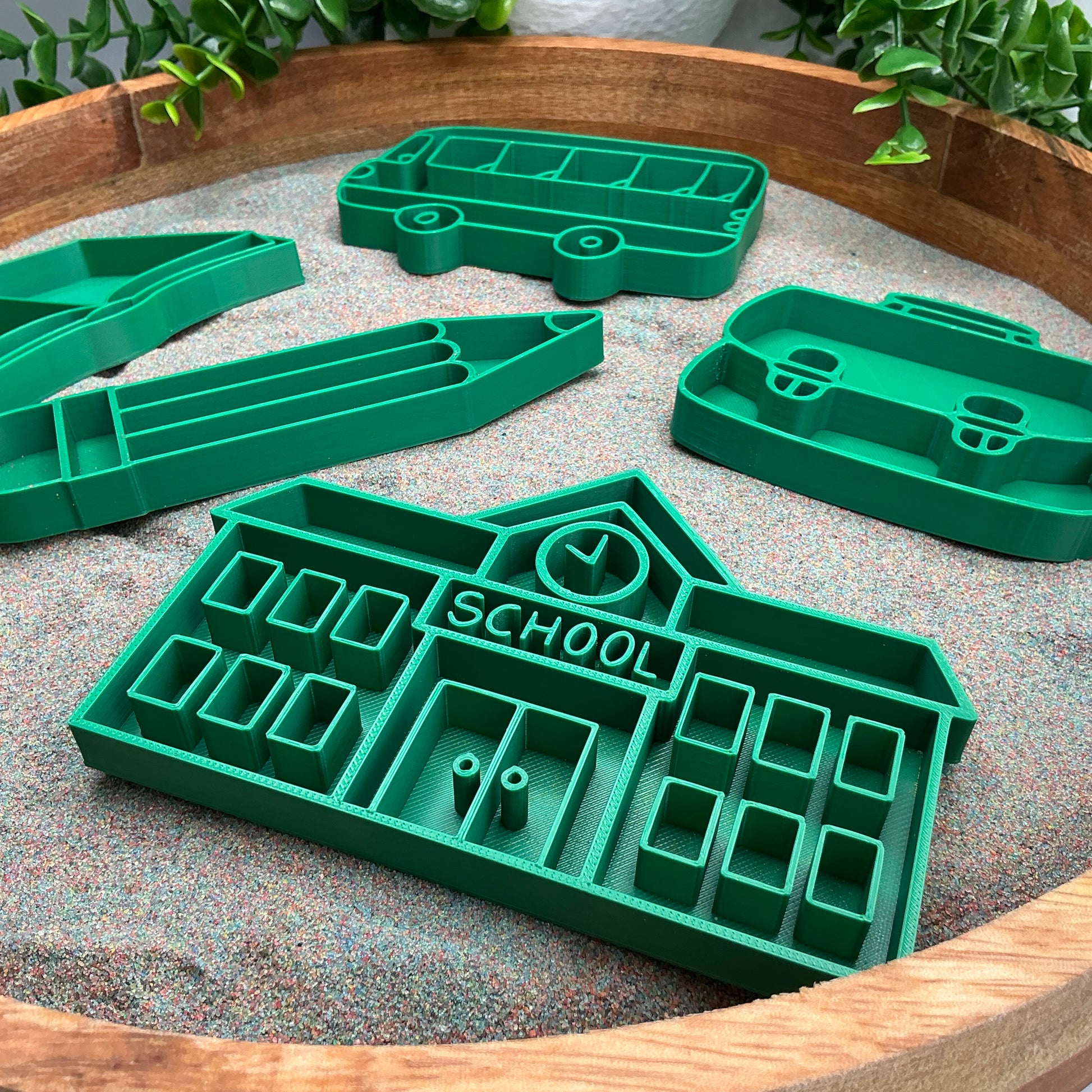 School Sensory Filling Trays 5 Piece Set - in use